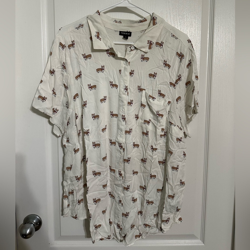 Corgi button up top